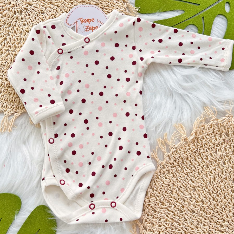   Body Kimono M/l Confete off com rose e bordo